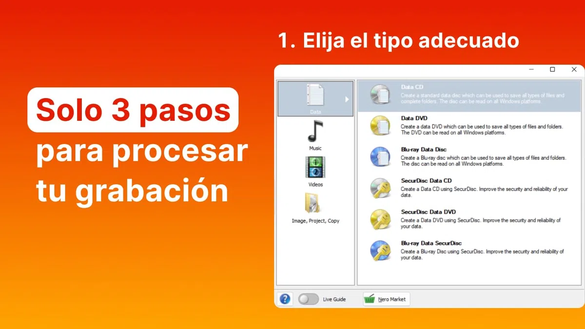 Nero Burning ROM 2025 | El original | Programa de grabación | Grabación de CD DVD Bluray | Copiado | Windows 11 / 10 / 8 / 7 | 1 PC | Licencia Ilimitada