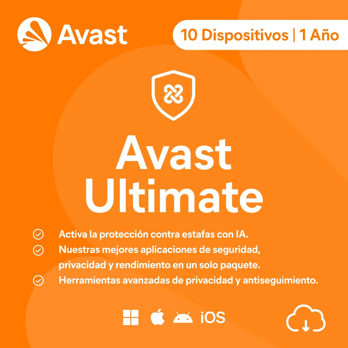 Avast Ultimate 2026 | Antivirus 10 Dispositivos | 1 Año | Descarga digital
