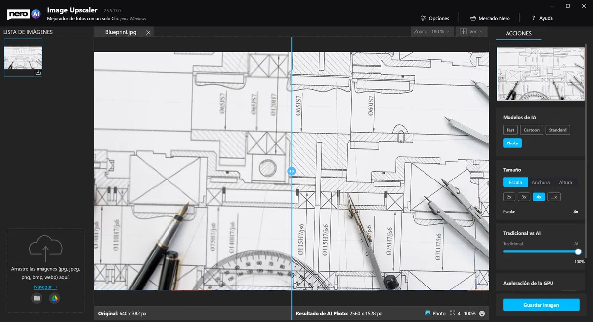 Nero AI Image Upscaler Unlimited 4K Escalar Imágenes Mejorar Calidad Fotos Win 11/10 1 Dispositivo Licencia Ilimitada