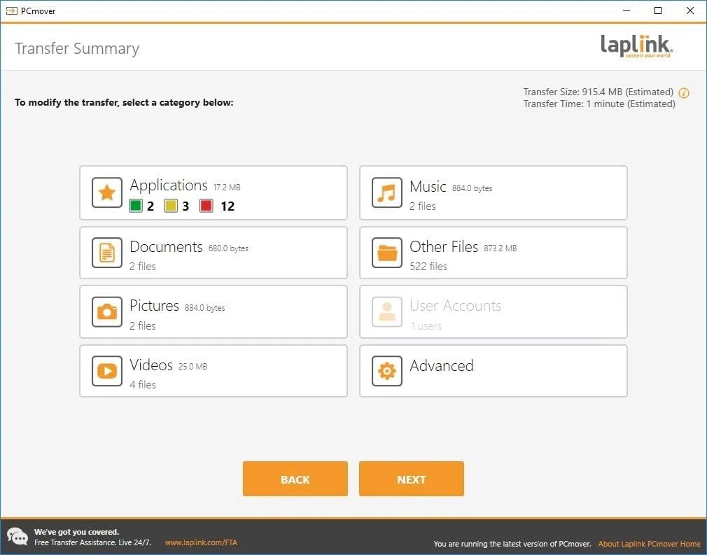 Laplink PCmover Home - Descarga instantánea - Licencia de un solo uso - Transfiere aplicaciones, archivos y configuraciones a tu nueva PC