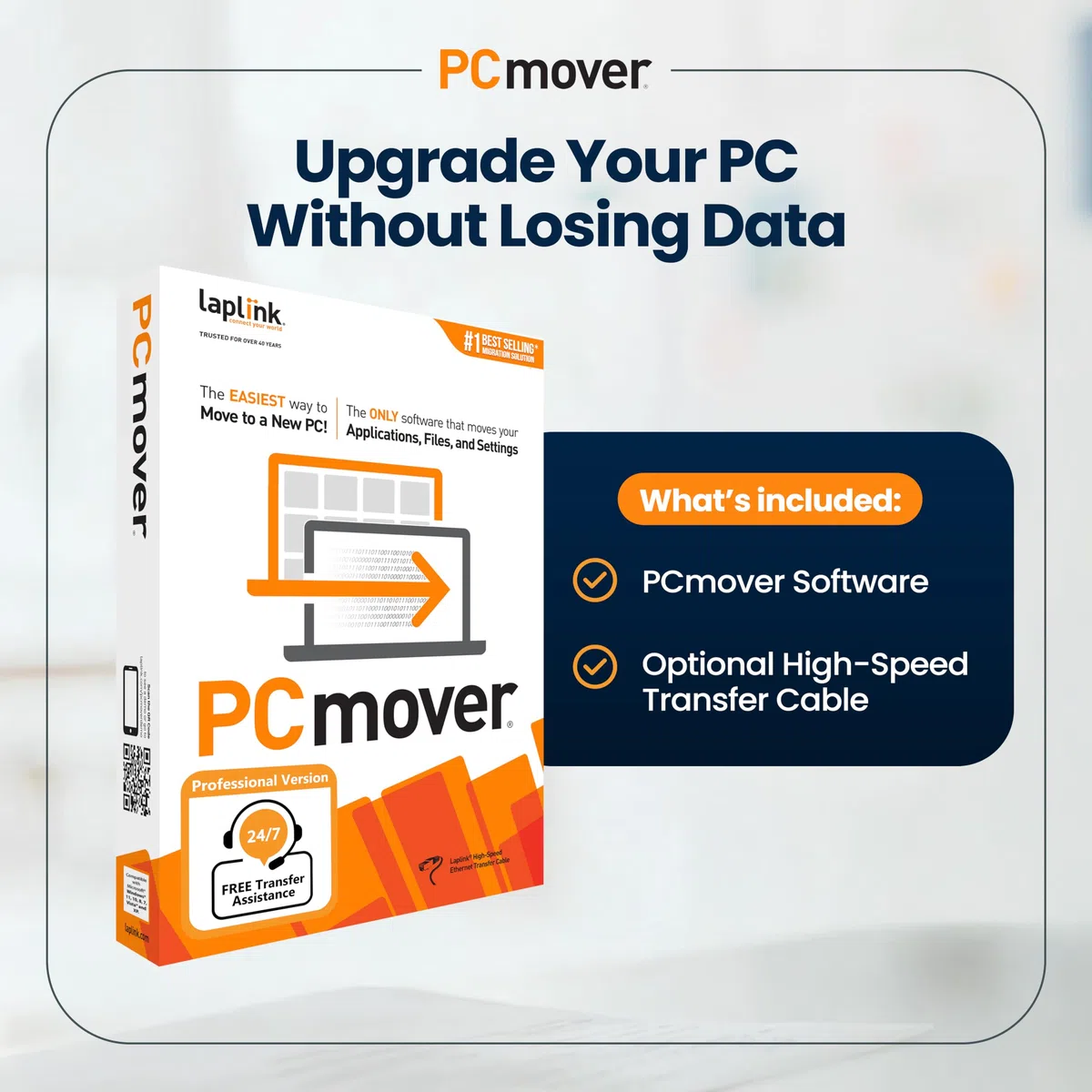 Laplink PCmover Professional 11 con High Speed Cable (1 Uso) - ¡La forma más fácil de transferir su información a una nueva PC!