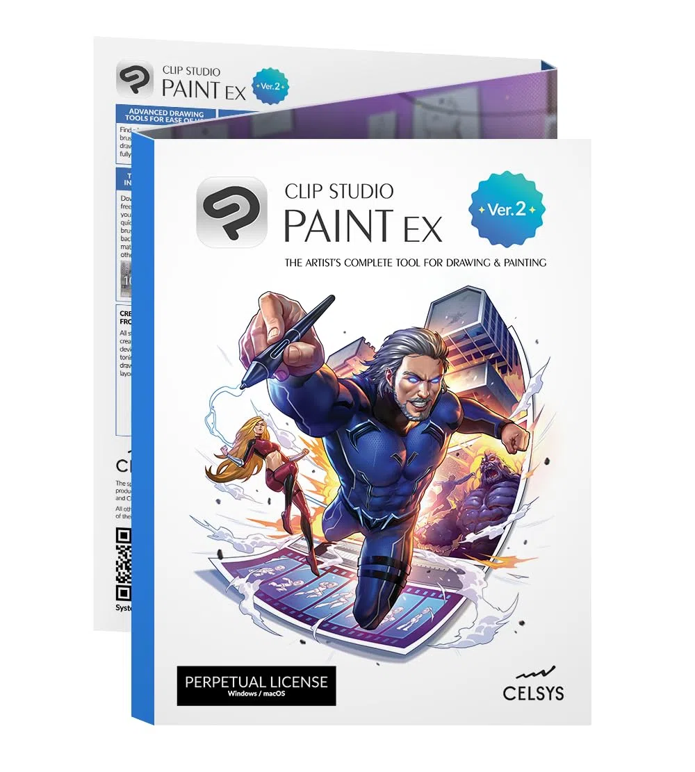 CLIP STUDIO PAINT EX Version 2 Perpetual License for Microsoft Windows and macOS