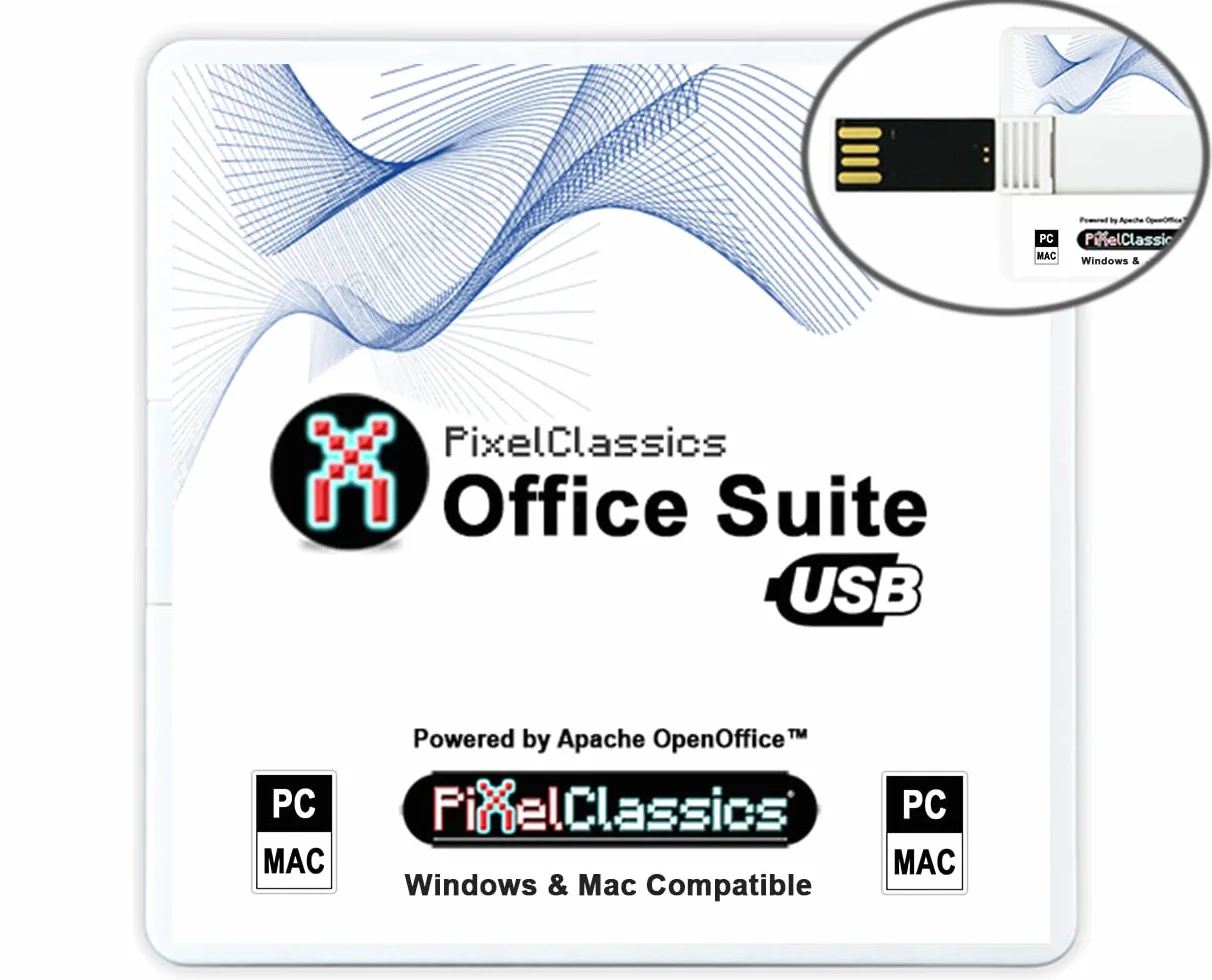 Office Suite 2026 en USB | Paquete Office Alternativa a MS Office 2024, 365, 2021, 2019 | Compatible con Word, Excel y PowerPoint | Impulsado por Apache OpenOffice | Windows 11, 10, 8, 7, Vista y Mac