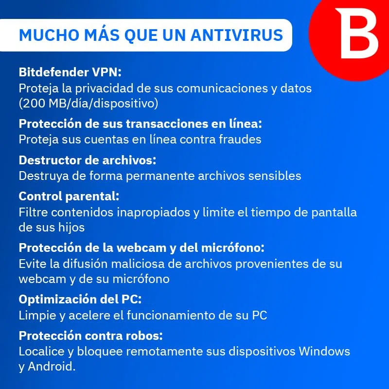Bitdefender Total Security 2026| 5 Dispositivos | 1 Año | PC/Mac/iOS/Android | Código de activación por email | Renovación automática
