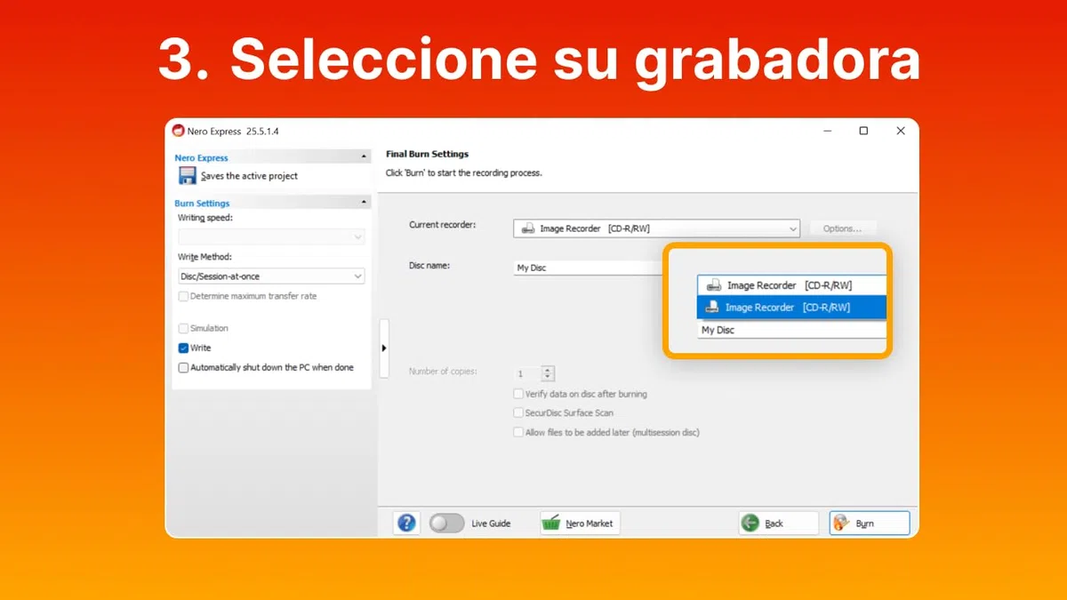 Nero Burning ROM 2025 | El original | Programa de grabación | Grabación de CD DVD Bluray | Copiado | Windows 11 / 10 / 8 / 7 | 1 PC | Licencia Ilimitada