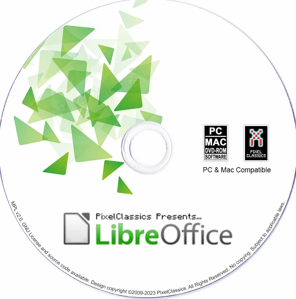 LibreOffice 2026 en CD DVD | Paquete Office permanente compatible con Microsoft Office – Archivos Word, Excel y PowerPoint | Actualizaciones Gratuitas + 1500 fuentes | PC Windows 11, 10, 8, 7 XP y Mac