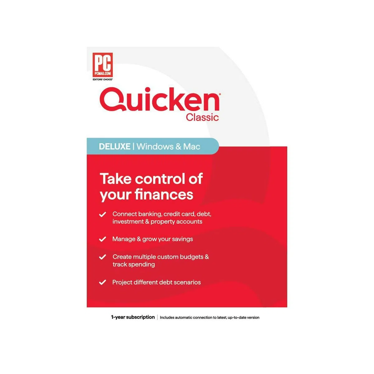 Quicken Classic Deluxe, Software de finanzas personales - Suscripción de 1 año (Windows/Mac)