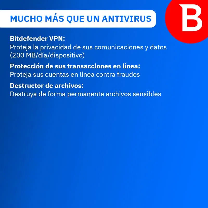 Bitdefender Antivirus Plus 2026| 1 Dispositivo | 1 Año | PC | Código de activación por email | Renovación automática