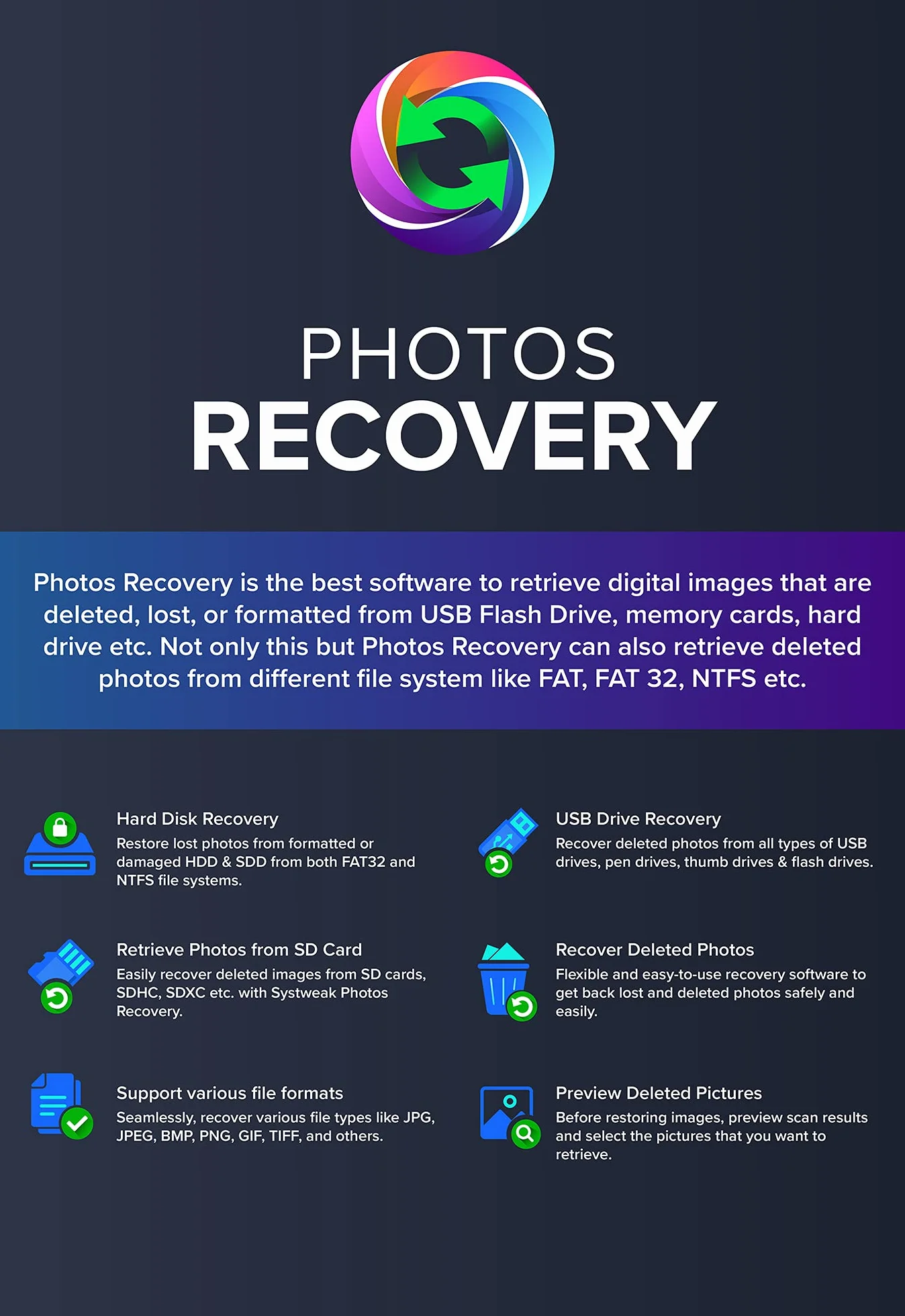 Photos Recovery Software 1 PC 1 año | Recuperar fotos perdidas de una PC con Windows | USB | Disco duro externo | Recuperar imágenes eliminadas (entrega por correo electrónico en 2 horas, sin CD)
