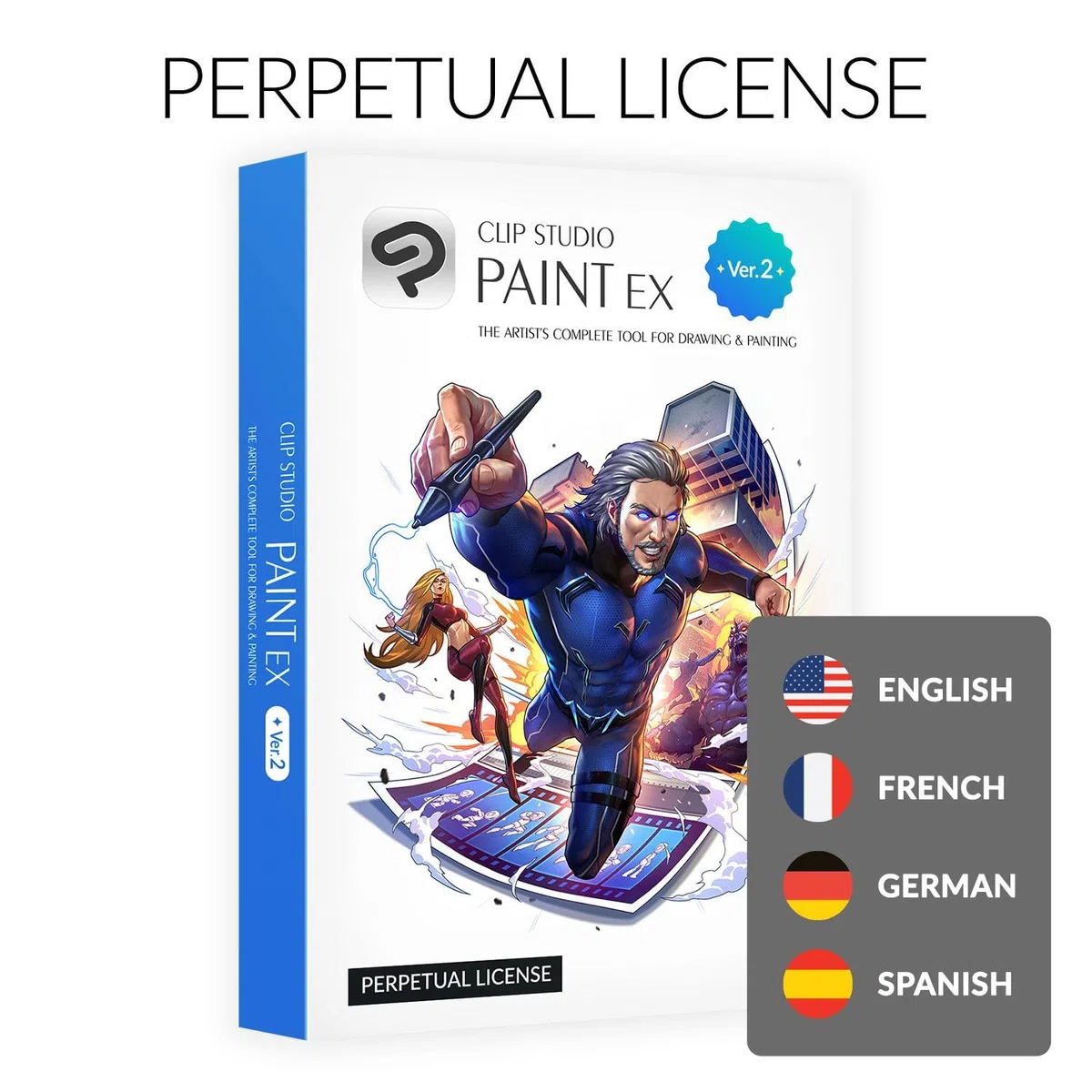 CLIP STUDIO PAINT EX Version 2 Perpetual License for Microsoft Windows and macOS