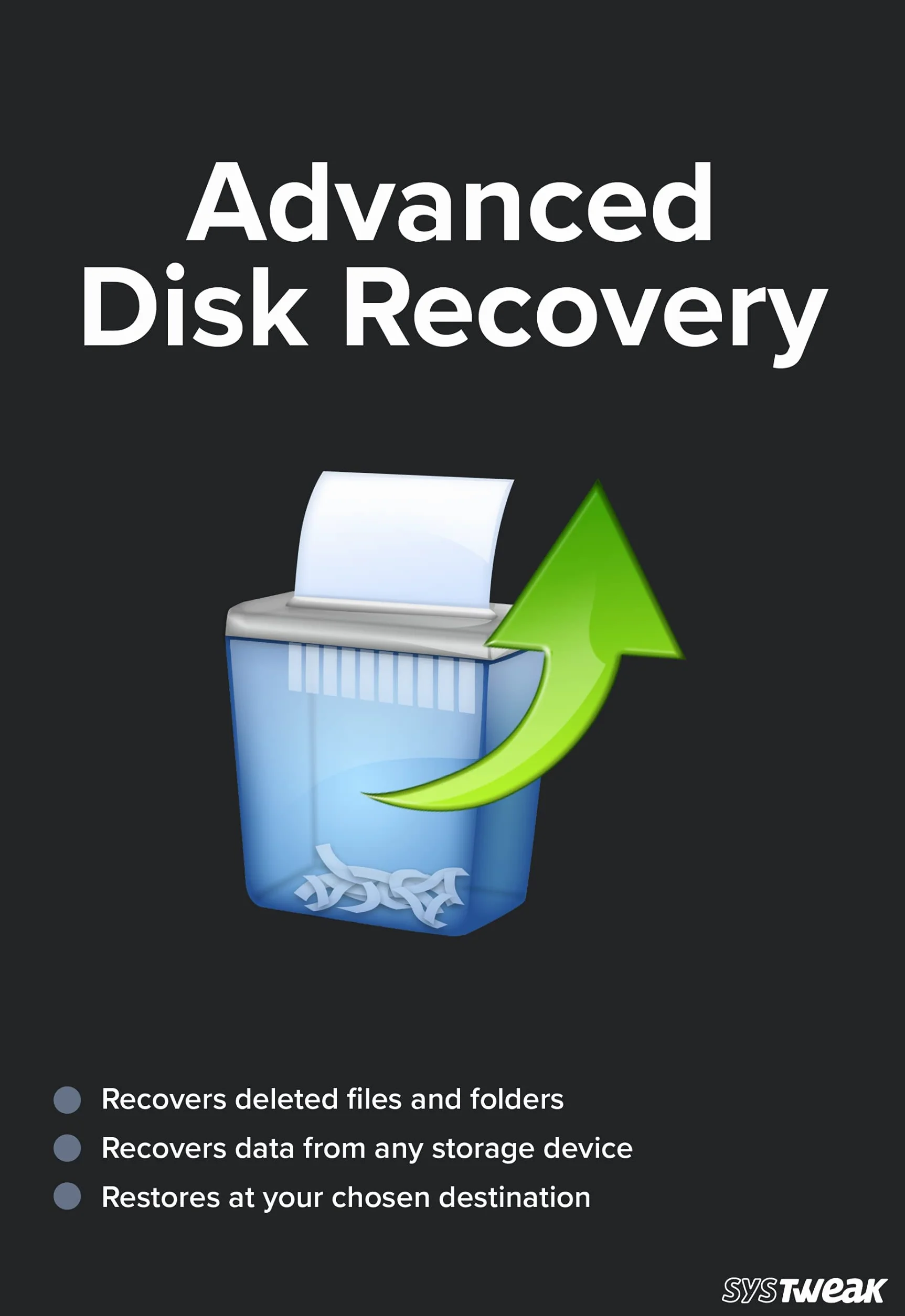 Systweak Advanced Disk Recovery Software 1 PC 1 año, Recupere archivos borrados, documentos y otros archivos de PC con Windows | USB | disco duro usb (correo electrónico solo en 2 horas, sin CD)